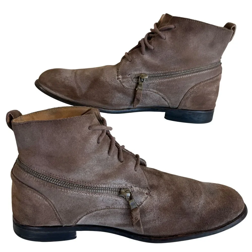 John Varvatos Suede Leather Men's Brown Distressed Chukka Boots Size 10.5M